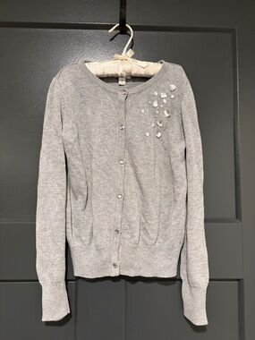 Girls Grey Cardigan Sweater